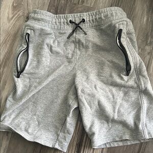 Gray Drawstring Athletic Shorts